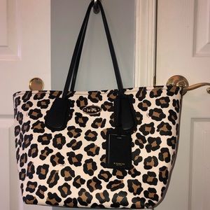 Coach cheetah print tote